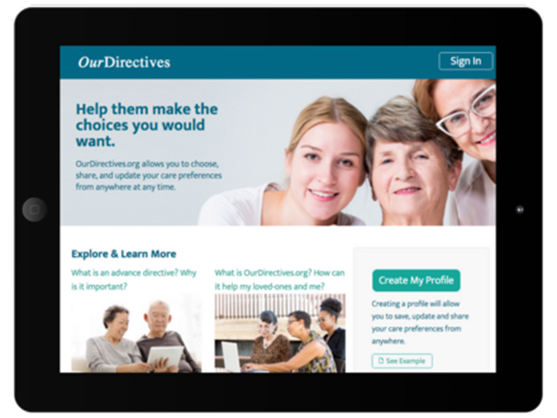 penn medicine our directives tablet mockup